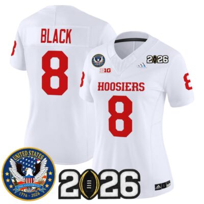 Women's Indiana Hoosiers "United States 250th Anniversary Patch" Vapor Limited Jersey - White / Kaelon Black
