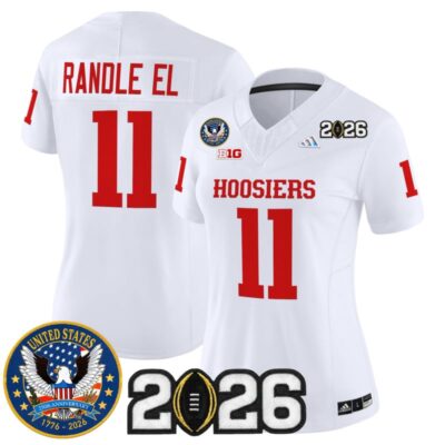 Women's Indiana Hoosiers "United States 250th Anniversary Patch" Vapor Limited Jersey - White / Randle El
