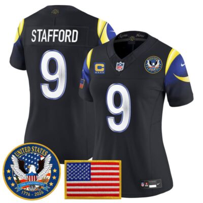 Women's Los Angeles Rams 2025 "United States 250th Anniversary Patch" Vapor Limited Jersey - Navy Rivalries / Matthew Stafford