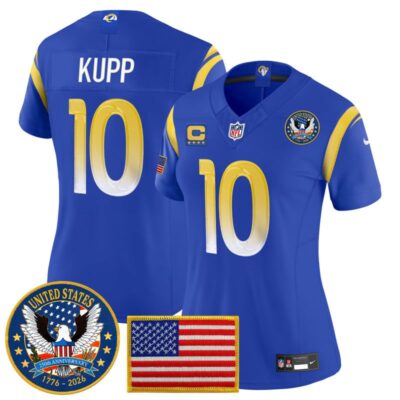Women's Los Angeles Rams 2025 "United States 250th Anniversary Patch" Vapor Limited Jersey - Royal / Cooper Kupp