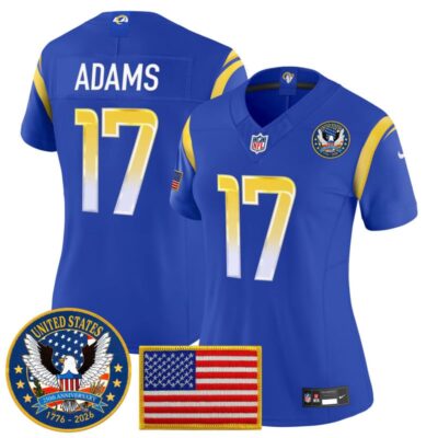 Women's Los Angeles Rams 2025 "United States 250th Anniversary Patch" Vapor Limited Jersey - Royal / Davante Adams