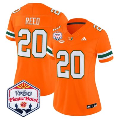 Women's Miami Hurricanes 2026 The Fiesta Bowl Vapor Limited Stitched Jersey - Orange / Ed Reed