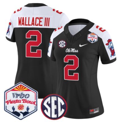 Women's Ole Miss Rebels 2026 The Fiesta Bowl Vapor Limited Stitched Jersey - Black Alternate / Harrison Wallace III