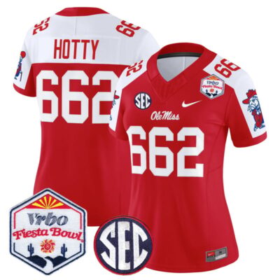 Women's Ole Miss Rebels 2026 The Fiesta Bowl Vapor Limited Stitched Jersey - Red Alternate / Hotty 662