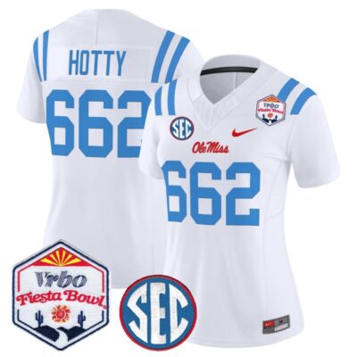 Women's Ole Miss Rebels 2026 The Fiesta Bowl Vapor Limited Stitched Jersey - White Limited / Hotty 662