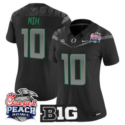 Women's Oregon Ducks 2026 Peach Bowl Vapor Limited Stitched Jersey - Black / Bo Nix