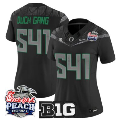 Women's Oregon Ducks 2026 Peach Bowl Vapor Limited Stitched Jersey - Black / Duck Gang 541