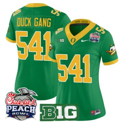 Women's Oregon Ducks 2026 Peach Bowl Vapor Limited Stitched Jersey - Green / Duck Gang 541
