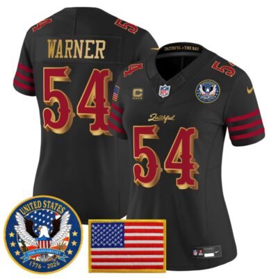 Women's San Francisco 49ers "United States 250th Anniversary Patch" Vapor Limited Jersey - Black Rivalries / Fred Warner