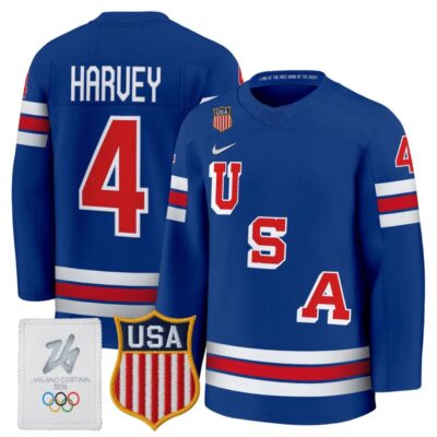 2026 USA Women's Olympic Gold Medalist Hockey Jersey - Royal / Caroline Harvey
