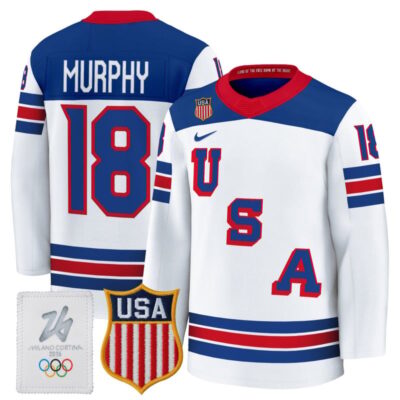 2026 USA Women's Olympic Gold Medalist Hockey Jersey - White / Abbey Murphy