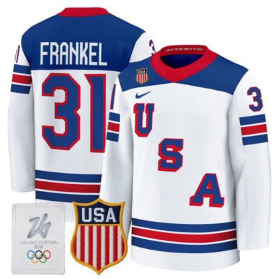 2026 USA Women's Olympic Gold Medalist Hockey Jersey - White / Aerin Frankel