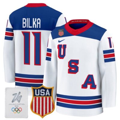 2026 USA Women's Olympic Gold Medalist Hockey Jersey - White / Hannah Bilka