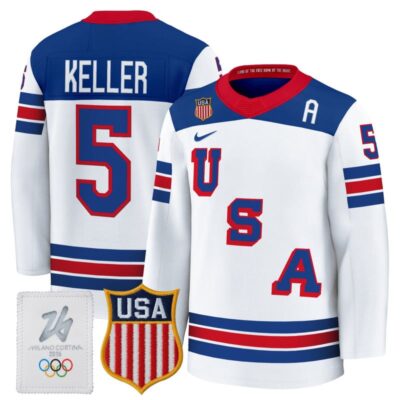 2026 USA Women's Olympic Gold Medalist Hockey Jersey - White / Megan Keller