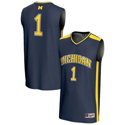 #1 Michigan Wolverines GameDay Greats Unisex Lightweight Collegiate Basketball Fashion Jersey - Navy
