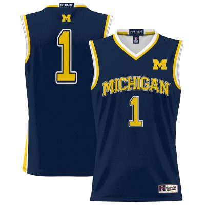 #1 Michigan Wolverines GameDay Greats Youth Lightweight Basketball Jersey - Navy
