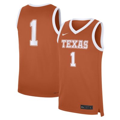#1 Texas Longhorns Nike Road Replica Jersey - Texas Orange