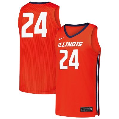 #24 Illinois Fighting Illini Nike Replica Basketball Jersey - Orange