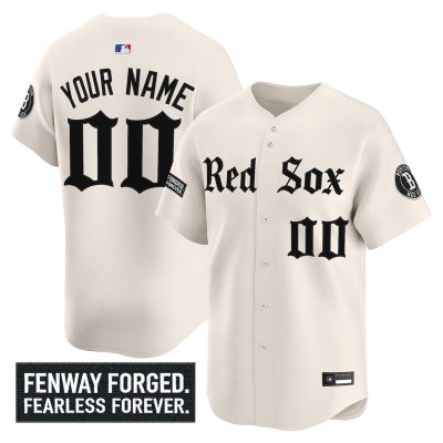 Boston Red Sox 'Gothic Edition' Vapor Premier Limited Custom Stitched Jersey - Retro Newspaper