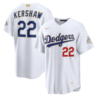 Clayton Kershaw Los Angeles Dodgers 2026 Gold Collection Stadium Jersey - White