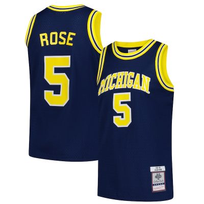 Jalen Rose Michigan Wolverines Mitchell & Ness 1991/92 Swingman Jersey - Navy
