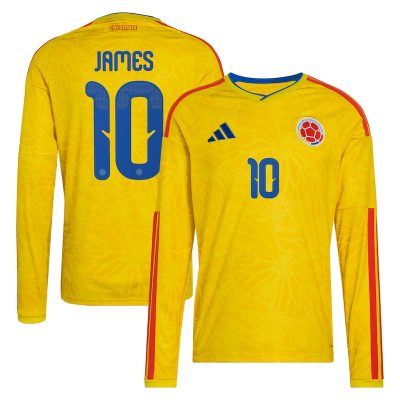 James Rodriguez Colombia National Team 2026 Home Replica Long Sleeve Jersey - Yellow
