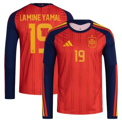 Lamine Yamal Spain National Team 2026 Home Replica Long Sleeve Jersey - Red