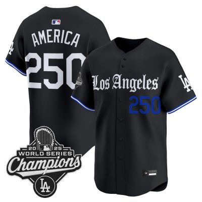 Los Angeles Dodgers "Gothic Edition" Vapor Premier Stitched Jersey -  #250 America