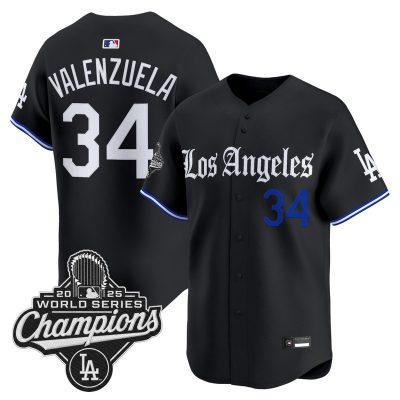 Los Angeles Dodgers "Gothic Edition" Vapor Premier Stitched Jersey -  Fernando Valenzuela