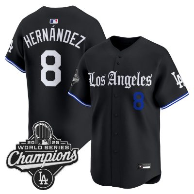 Los Angeles Dodgers "Gothic Edition" Vapor Premier Stitched Jersey -  Kike Hernandez
