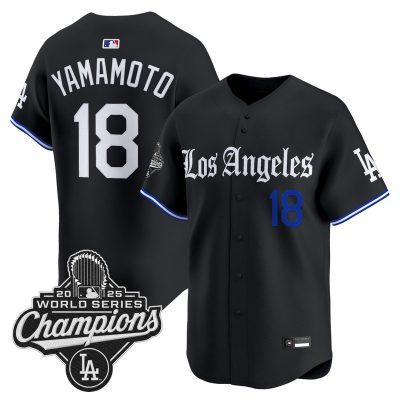Los Angeles Dodgers "Gothic Edition" Vapor Premier Stitched Jersey -  Yamamoto