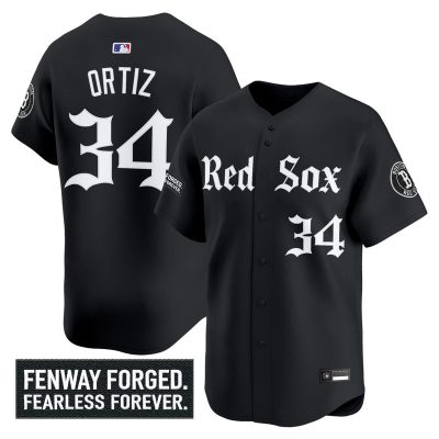 Men's Boston Red Sox 'Gothic Edition' Vapor Premier Stitched Jersey -  Black / David Ortiz
