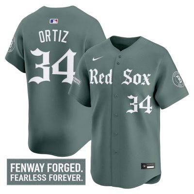 Men's Boston Red Sox 'Gothic Edition' Vapor Premier Stitched Jersey -  Green Monster / David Ortiz