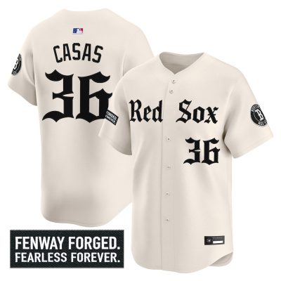Men's Boston Red Sox 'Gothic Edition' Vapor Premier Stitched Jersey -  Retro Newspaper / Triston Casas