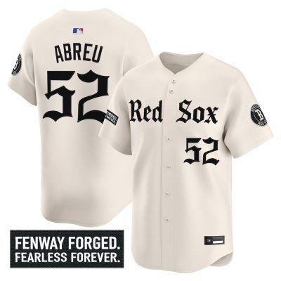 Men's Boston Red Sox 'Gothic Edition' Vapor Premier Stitched Jersey -  Retro Newspaper / Wilyer Abreu