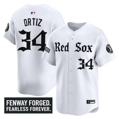 Men's Boston Red Sox 'Gothic Edition' Vapor Premier Stitched Jersey -  White / David Ortiz