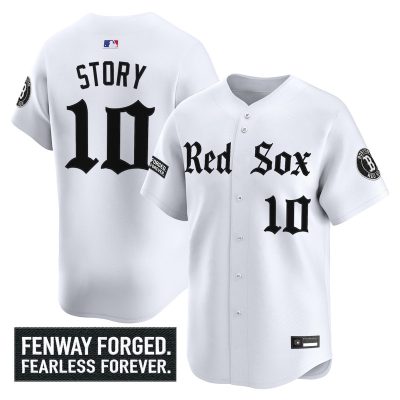 Men's Boston Red Sox 'Gothic Edition' Vapor Premier Stitched Jersey -  White / Trevor Story