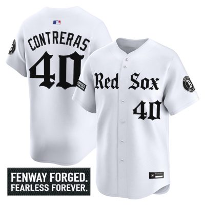 Men's Boston Red Sox 'Gothic Edition' Vapor Premier Stitched Jersey -  White / Willson Contreras