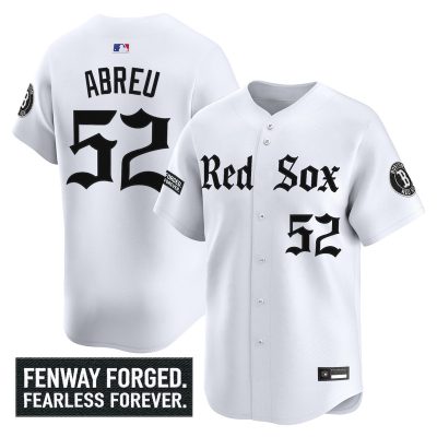 Men's Boston Red Sox 'Gothic Edition' Vapor Premier Stitched Jersey -  White / Wilyer Abreu