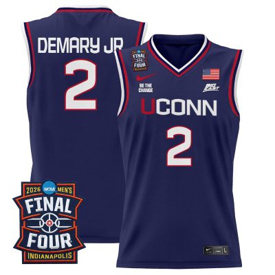 Men's UConn Huskies 2026 Final Four Patch Basketball Stitched Jersey - Navy / Silas Demary Jr.