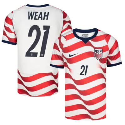 Men's USMNT 2026 World Cup Match Jersey - Stripes / Timothy Weah