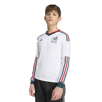 Mexico National Team Youth 2026 Away Replica Long Sleeve Jersey - White