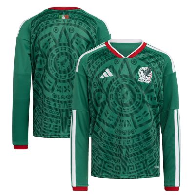 Mexico National Team Youth World Cup 2026 Home Replica Long-Sleeve Jersey - Green
