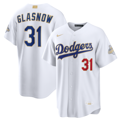 Tyler Glasnow Los Angeles Dodgers 2026 Gold Collection Stadium Jersey - White