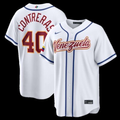 Willson Contreras Venezuela Baseball 2026 World Baseball Classic Home Stadium Jersey - White