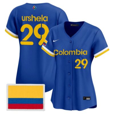 Women's Team Colombia 2026 World Baseball Classic Vapor Premier Stitched Jersey - 2023 Blue / Gio Urshela