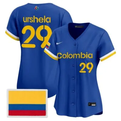 Women's Team Colombia 2026 World Baseball Classic Vapor Premier Stitched Jersey - 2023 Blue / Gio Urshela