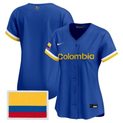 Women's Team Colombia 2026 World Baseball Classic Vapor Premier Stitched Jersey - 2023 Blue / Team
