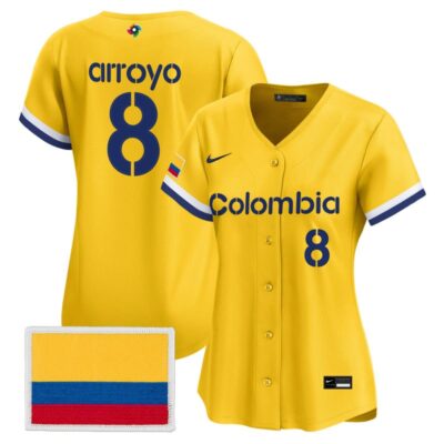 Women's Team Colombia 2026 World Baseball Classic Vapor Premier Stitched Jersey - 2023 Yellow / Michael Arroyo