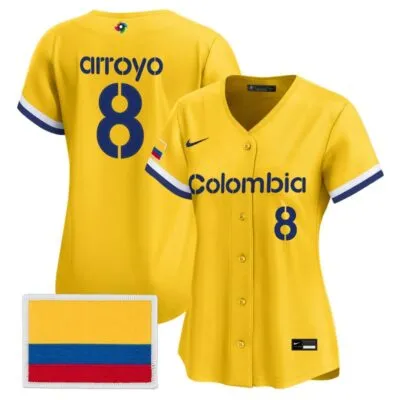 Women's Team Colombia 2026 World Baseball Classic Vapor Premier Stitched Jersey - 2023 Yellow / Michael Arroyo